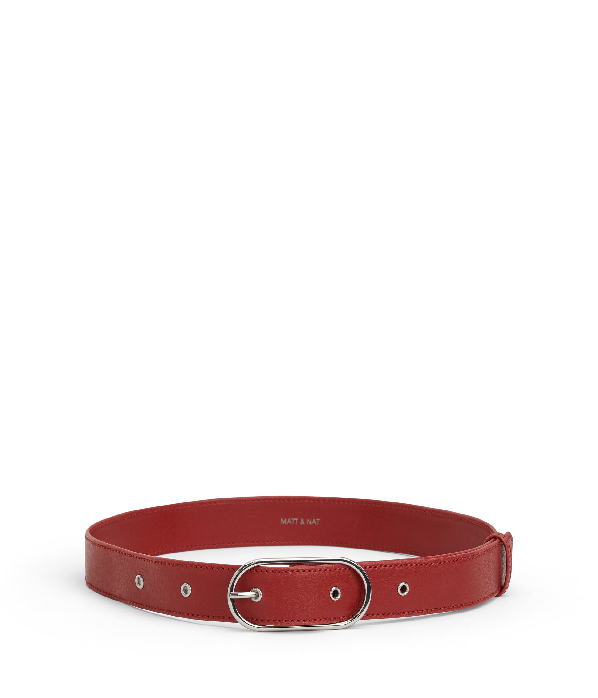 NEIL Women's Vegan Leather Belt | Color: Red - variant::barn