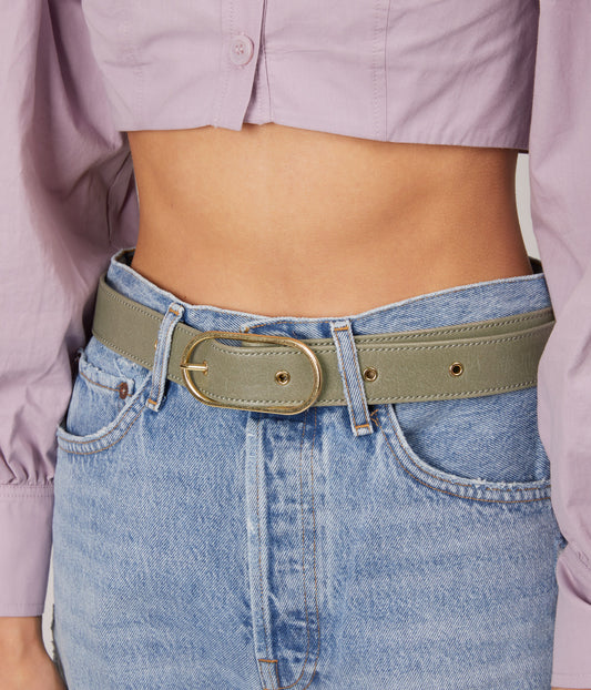 NEIL Women's Vegan Leather Belt | Color: Red - variant::barn