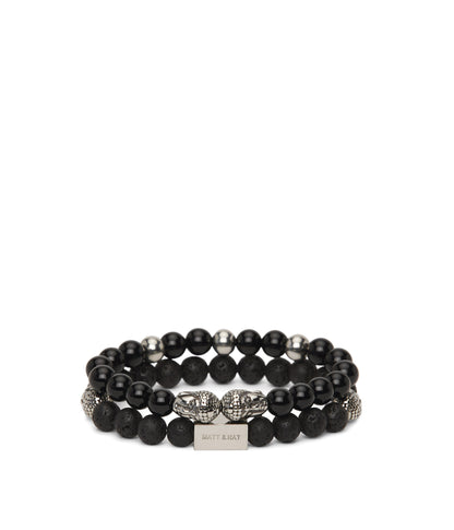 MIRACLE - Black & Grey Stone Bracelet | Color: Black - variant::black