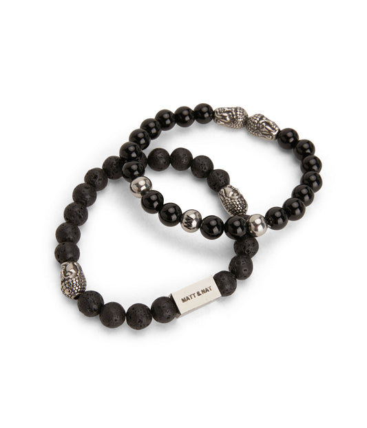 MIRACLE - Black & Grey Stone Bracelet | Color: Black - variant::black