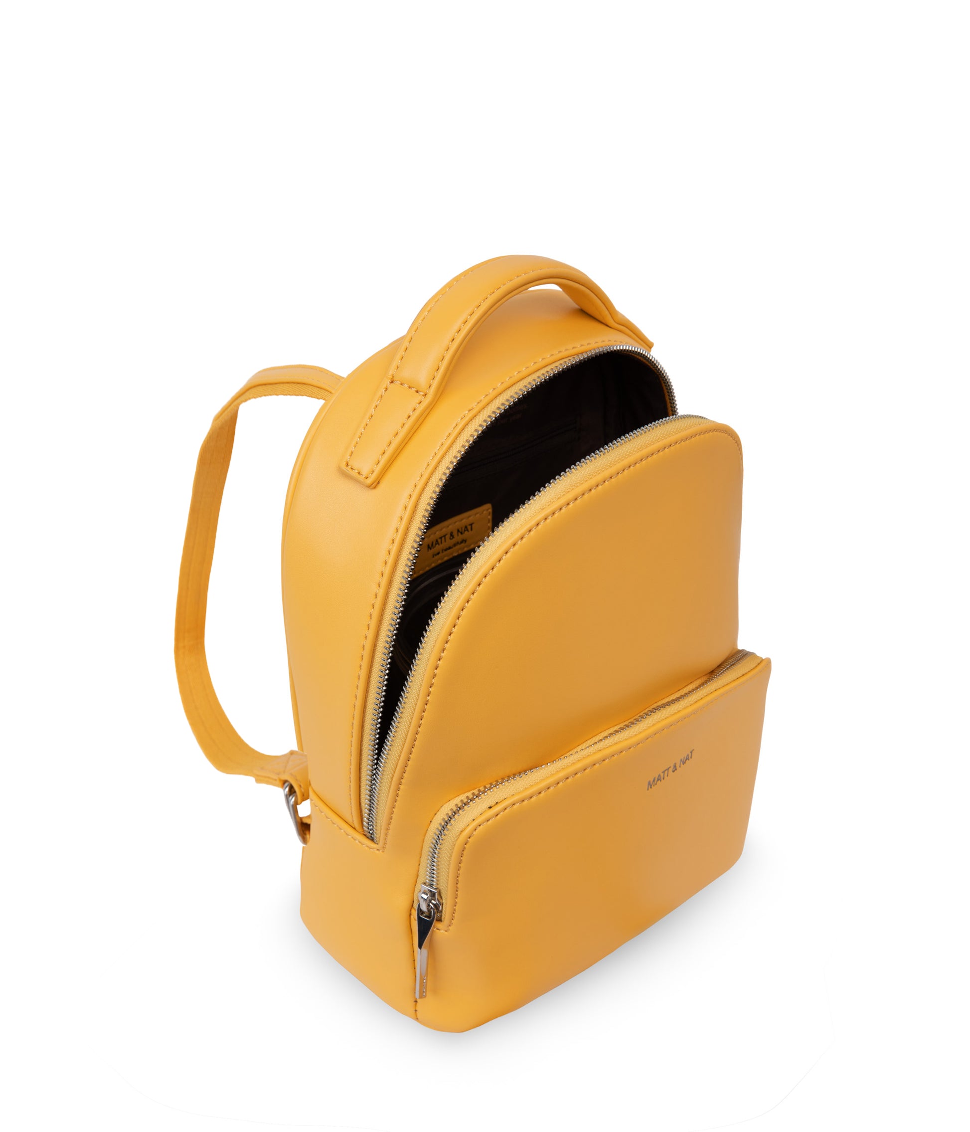 CAROSM Small Vegan Backpack - Loom | Color: Yellow - variant::citrine