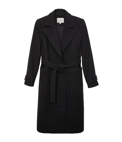 EVIE Women's Vegan Wool Coat | Color: Black - variant::black