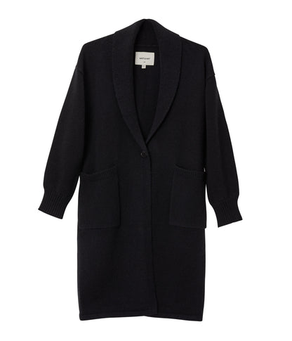 NESS Knee-Length Cardigan | Color: Black - variant::black