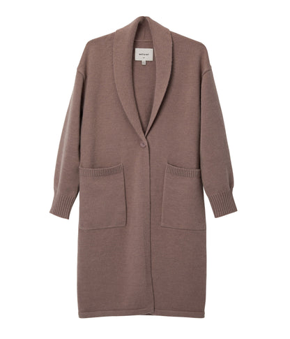 NESS Knee-Length Cardigan | Color: Brown - variant::taupe