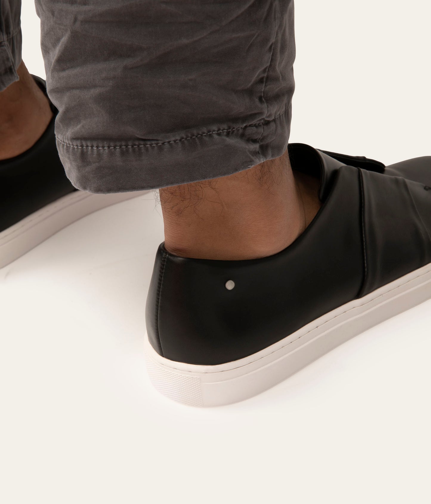 RENZO Men's Vegan Slip On Sneakers | Color: Black - variant::black