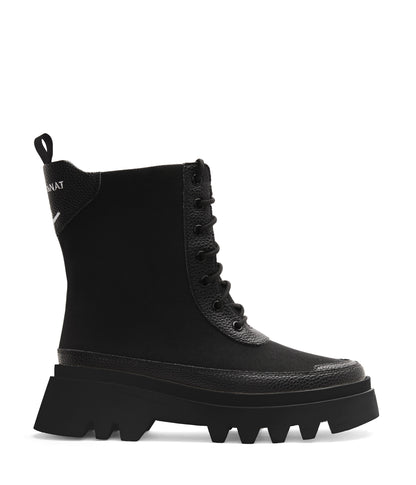 OVI Women's Vegan Lace-Up Boots | Color: Black - variant::black