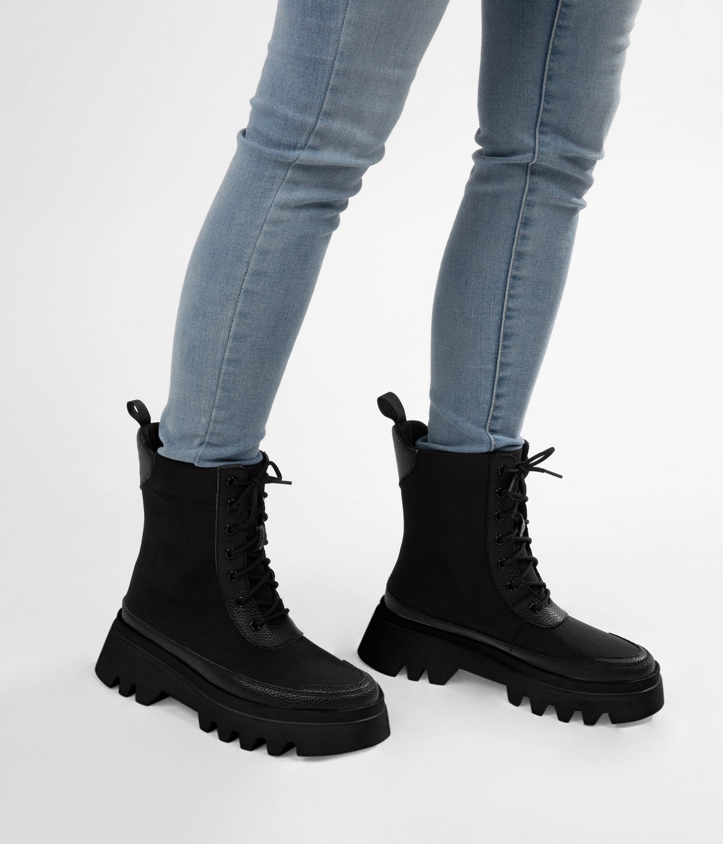 OVI Women's Vegan Lace-Up Boots | Color: Black - variant::black