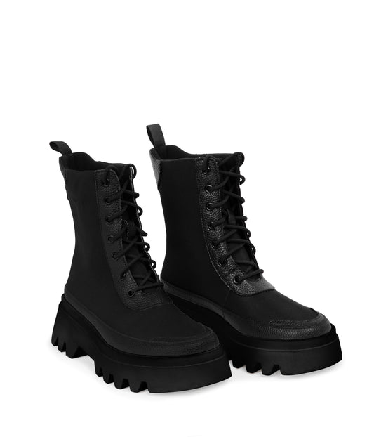OVI Women's Vegan Lace-Up Boots | Color: Black - variant::black