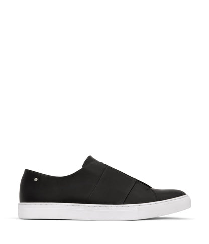 RENZO Men's Vegan Slip On Sneakers | Color: Black - variant::black