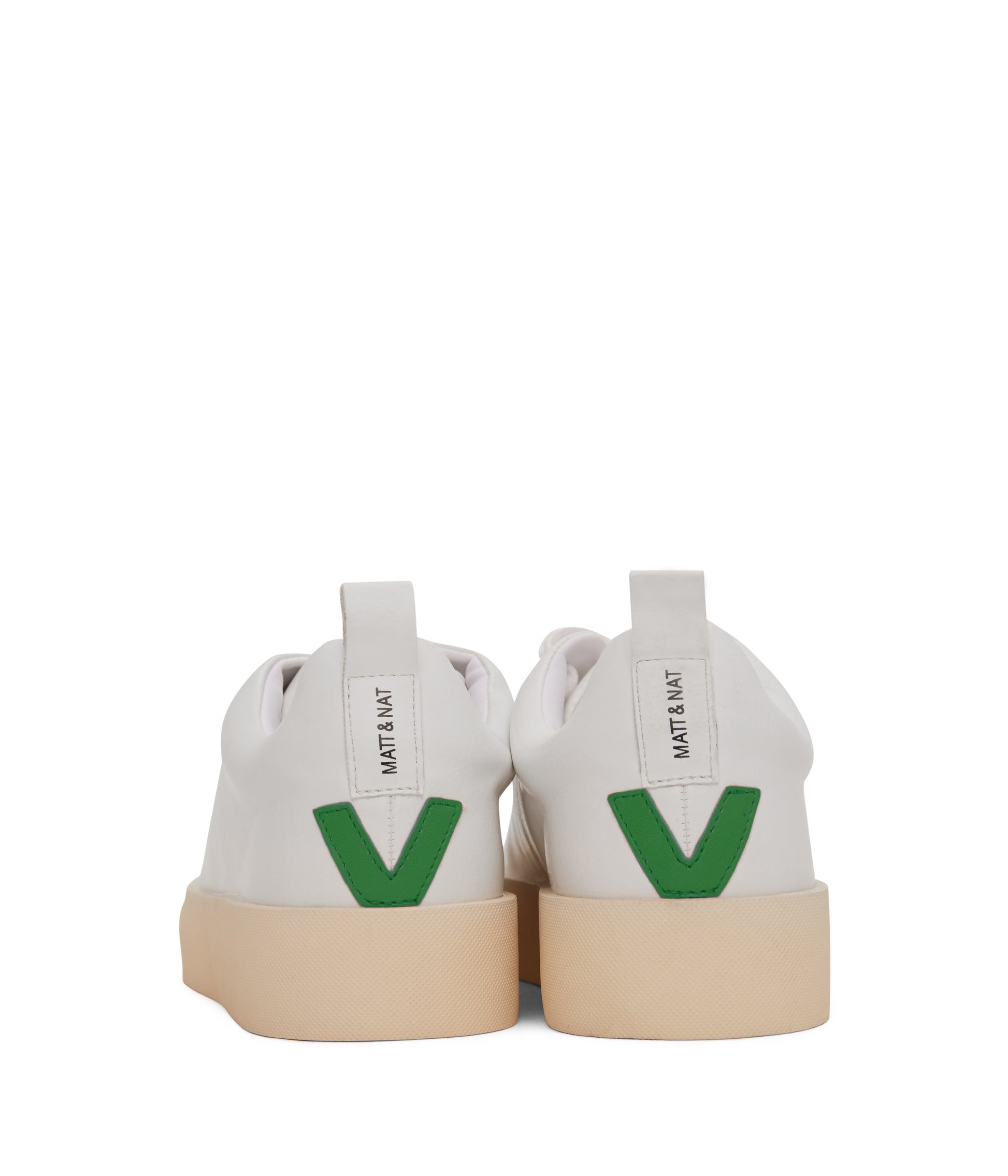 MARCI Women's Vegan Sneakers | Color: White, Green - variant::whigre