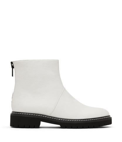 MIRRA Women's Vegan Combat Boots | Color: White - variant::white