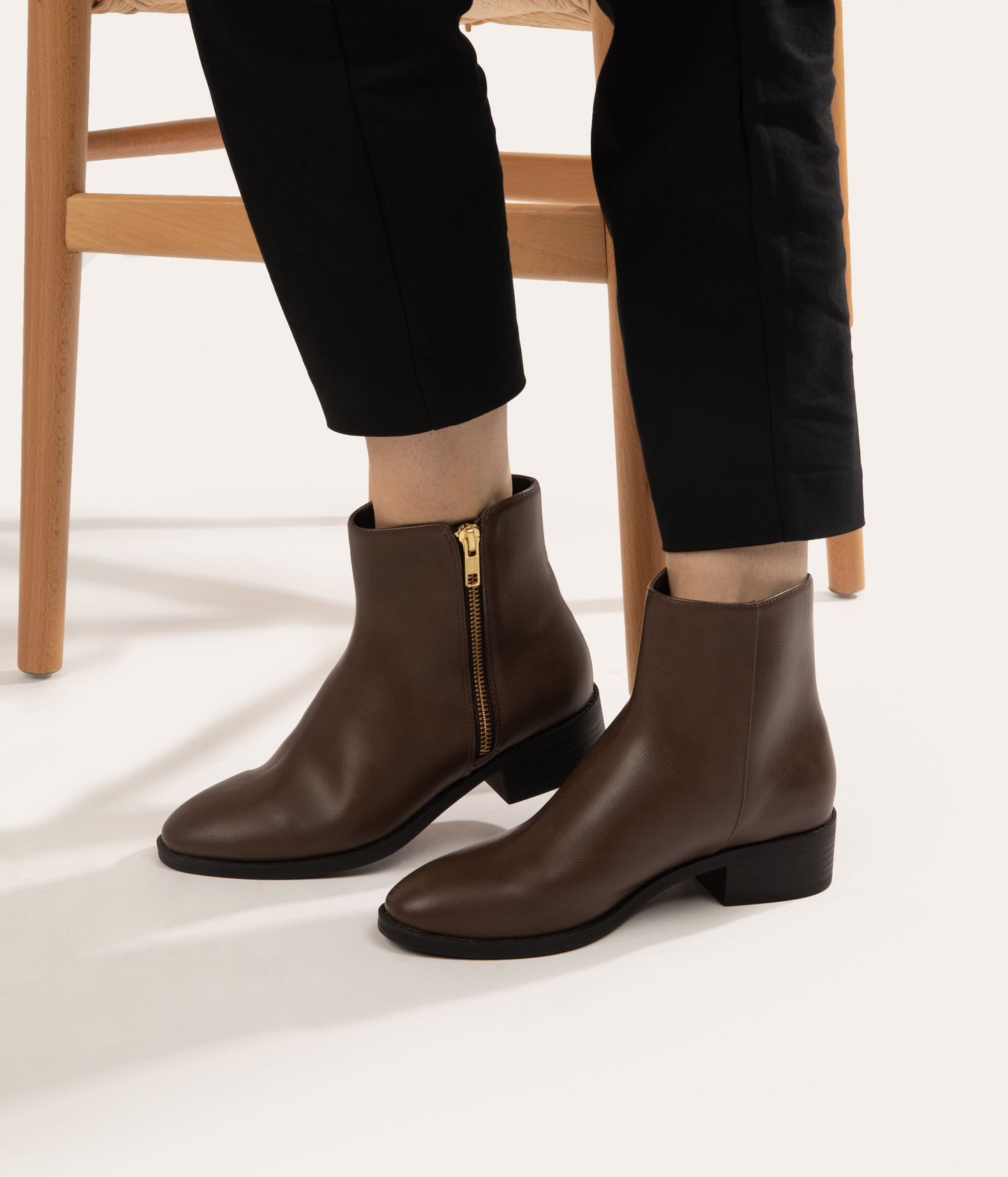 LIMAN Women's Vegan Flat Boots | Color: Brown - variant::brown