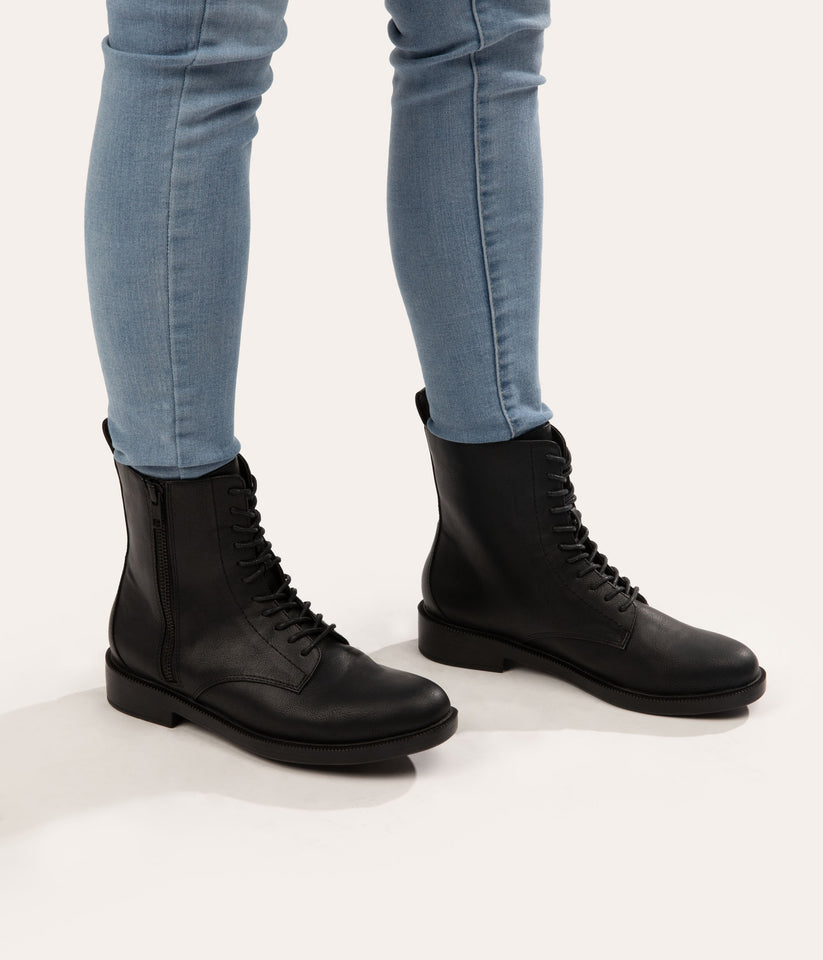 morton women's vegan combat boots