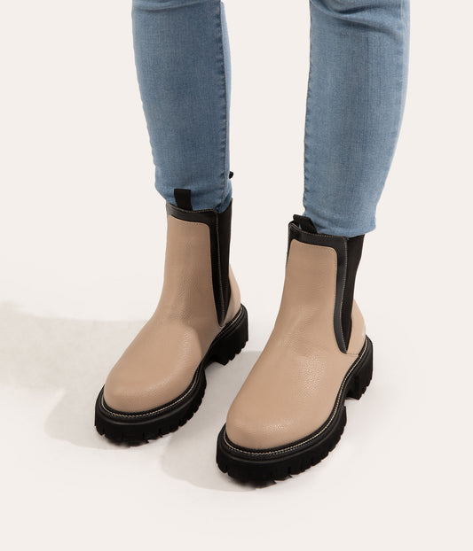 ZUKE Women's Vegan Chelsea Boots | Color: Blush, Black - variant::blush