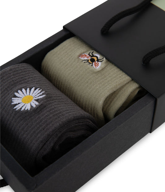 SOCK SET Organic Cotton Socks Box Set | Color Mix | Color: Green - variant::olive