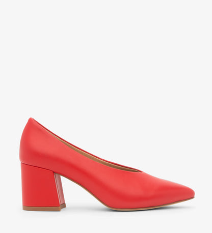 SIBYL Vegan Block Heels | Color: Red - variant::ruby