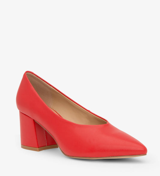 SIBYL Vegan Block Heels | Color: Red - variant::ruby