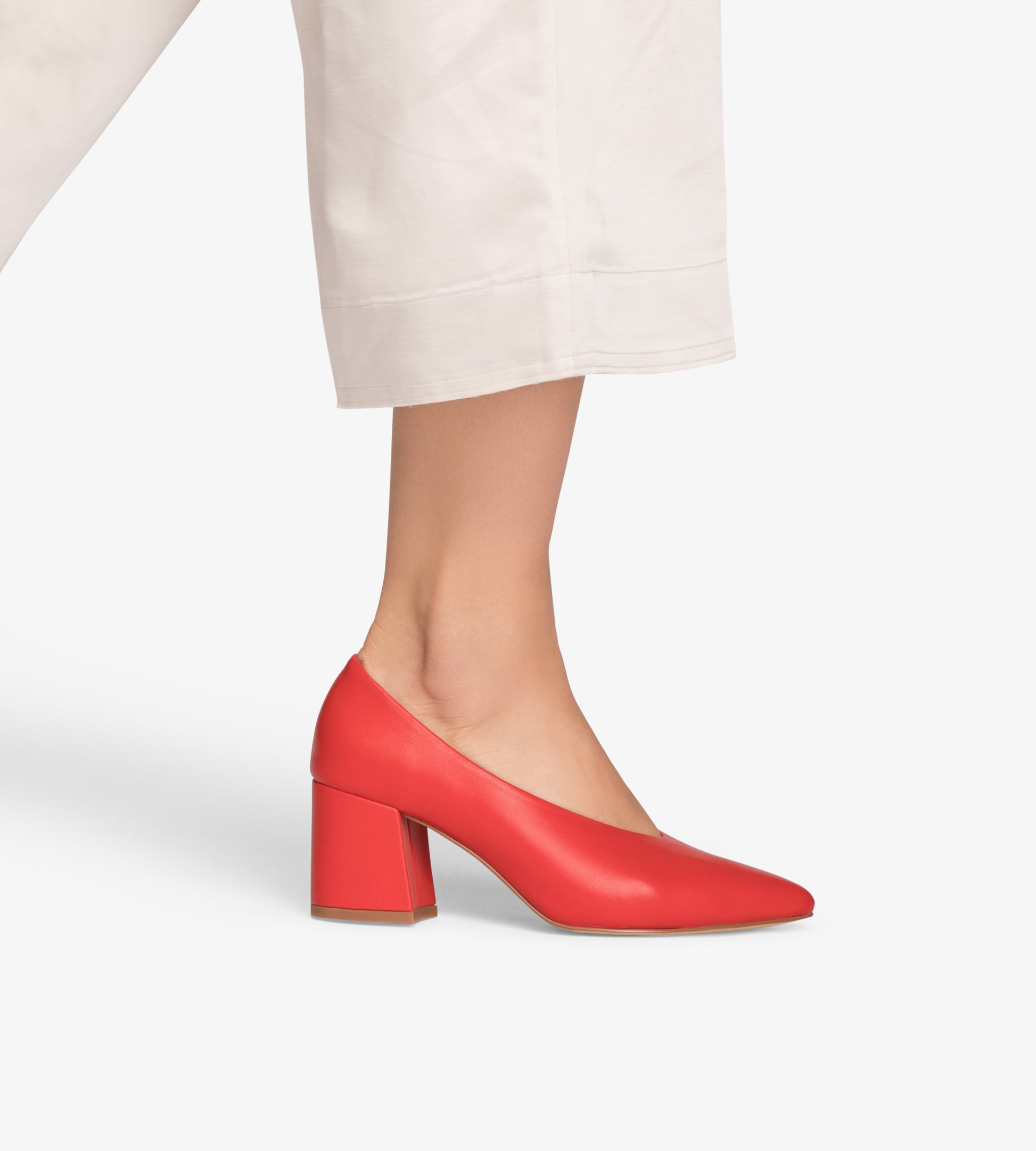 SIBYL Vegan Block Heels | Color: Red - variant::ruby