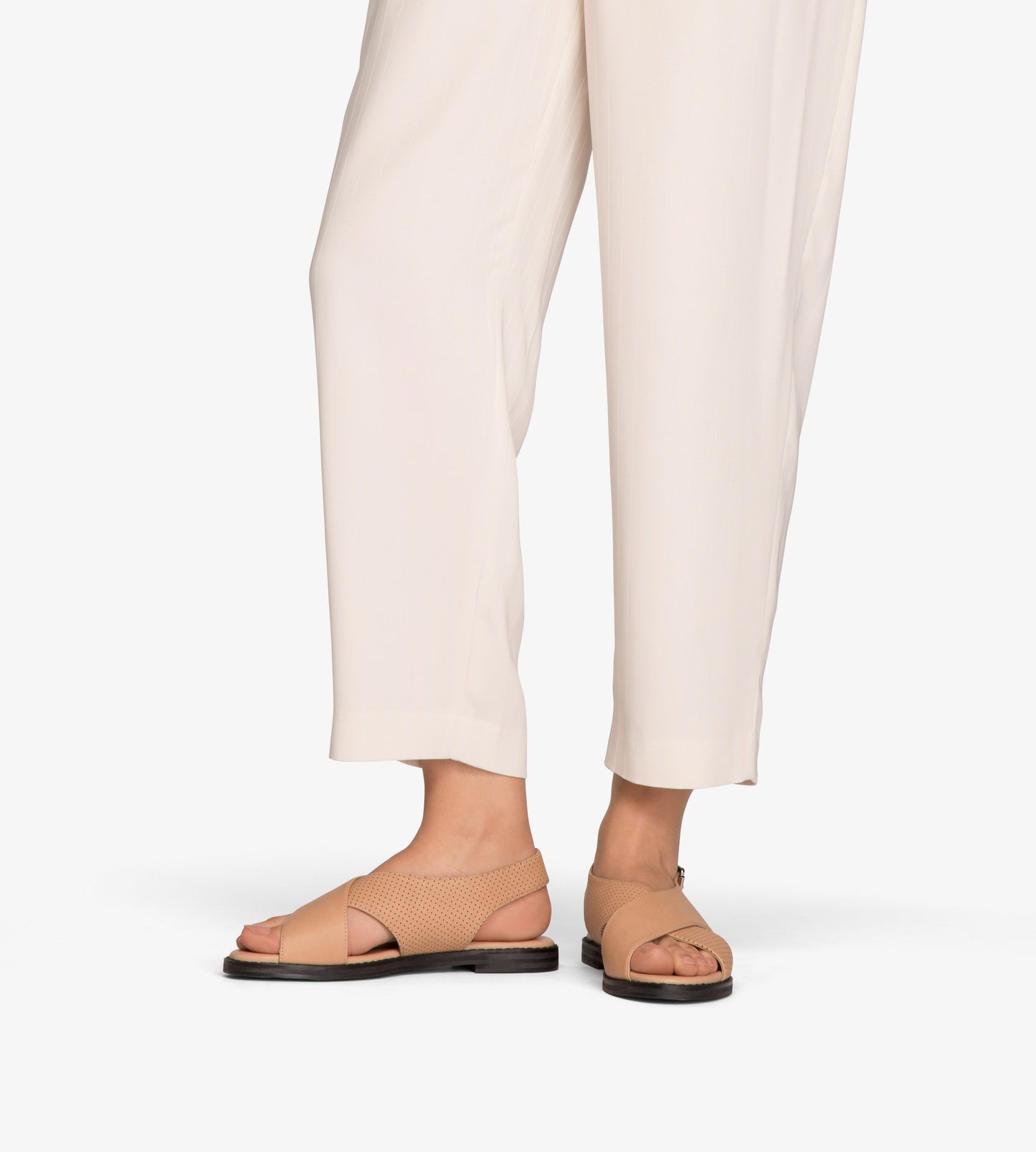 VILLERAY Vegan Criss Cross Sandals | Color: White - variant::white
