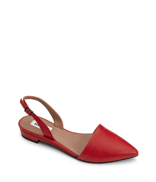 CORY Vegan Slingback Flats | Color: Red - variant::red
