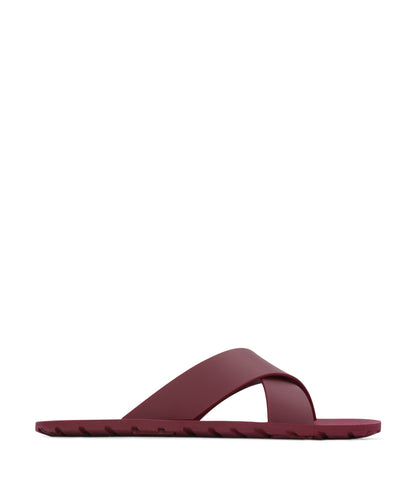 LORENA Vegan Cross Sandals | Color: Purple - variant::berry