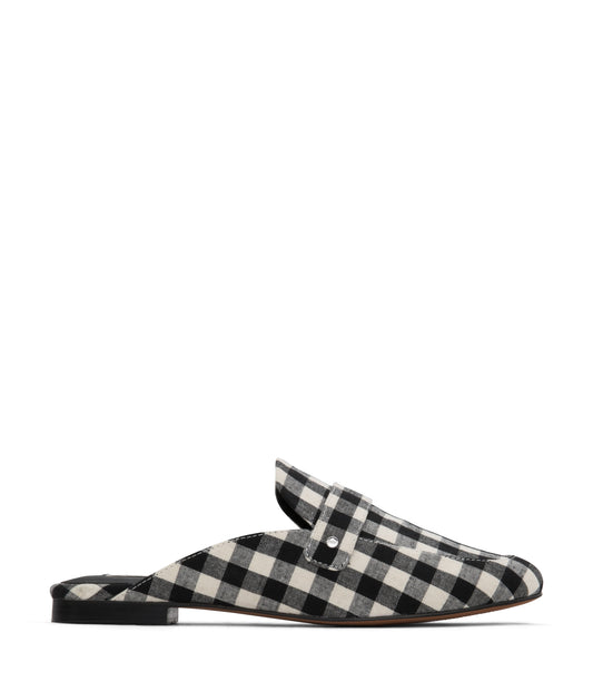 VICTORIA Vegan Mule Shoes | Color: Black & White - variant::print