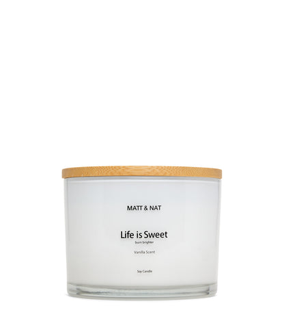 Life Is Sweet Large Soy Candle | Color: White - variant::white