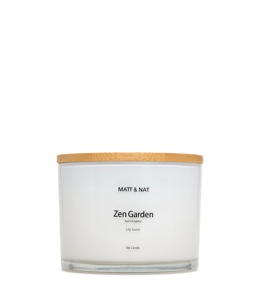 Zen Garden Large Round Candle | Color: White - variant::white