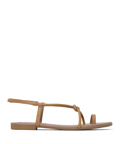 ARTIE Women's Vegan Flat Sandals | Color: Tan - variant::soy