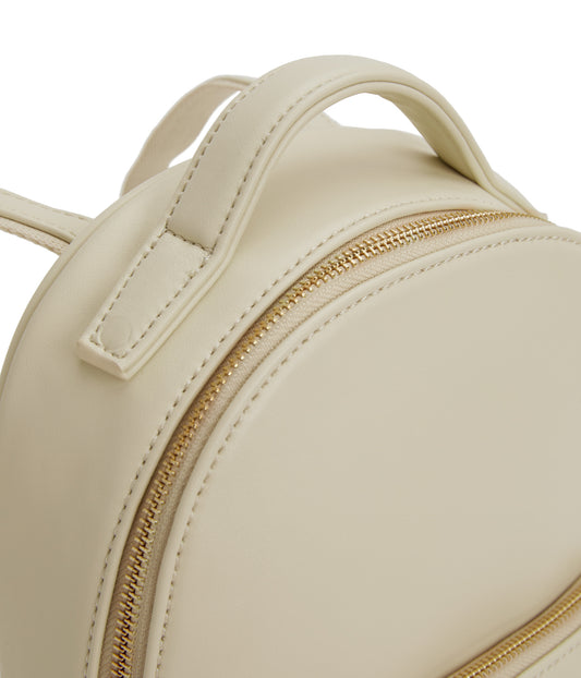 CAROSM Small Vegan Backpack - Loom | Color: White - variant::tapioca