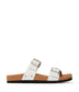 IBAKA Women's Vegan Buckle Sandals | Color: White - variant::white