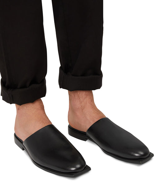 KANE Men's Vegan Slip On Mules | Color: Black - variant::black