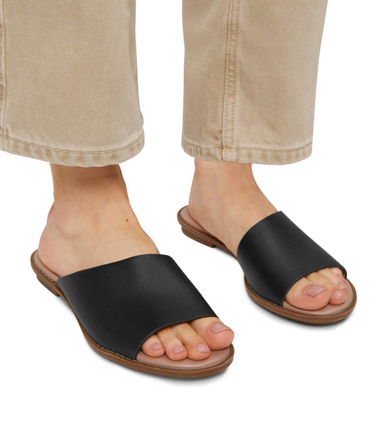 LUNNA Vegan Sandals | Color: Black - variant::black