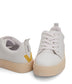 MARCI Women's Vegan Sneakers | Color: White, Yellow - variant::whiyellow