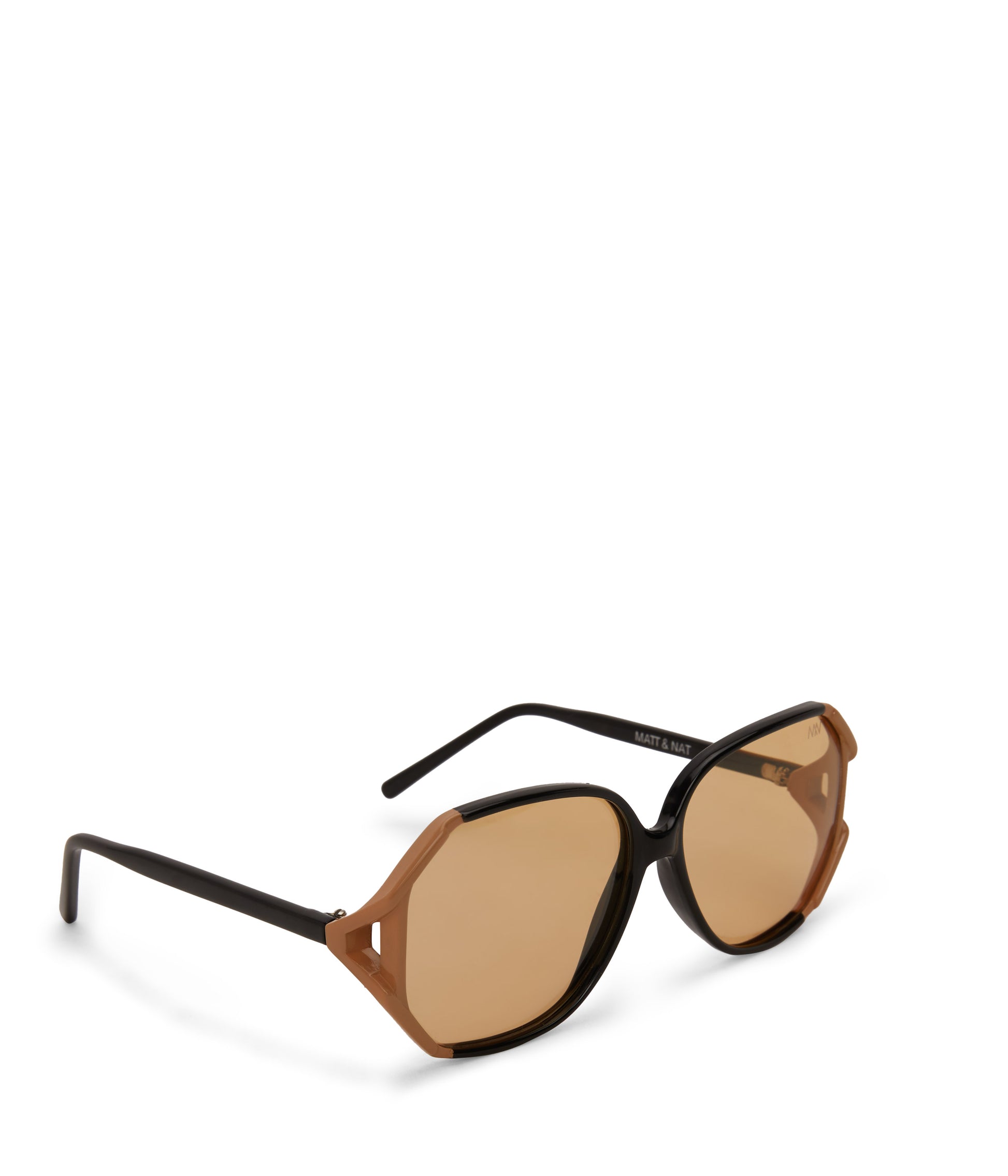 Brown hotsell hexagon sunglasses