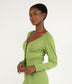 PAULINA Women's Bamboo V-neck Cardigan | Color: Green - variant::cactus