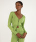 PAULINA Women's Bamboo V-neck Cardigan | Color: Green - variant::cactus