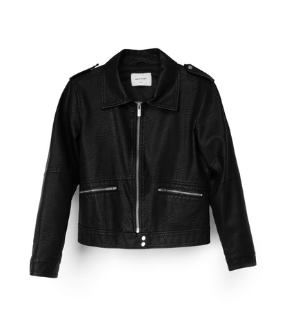 VAUGHN Vegan Leather Jacket | Color: Black - variant::black