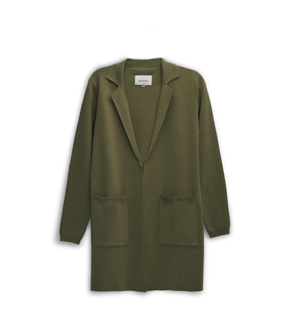 PARKES Women’s Open Front Cardigan | Color: Green - variant::olive