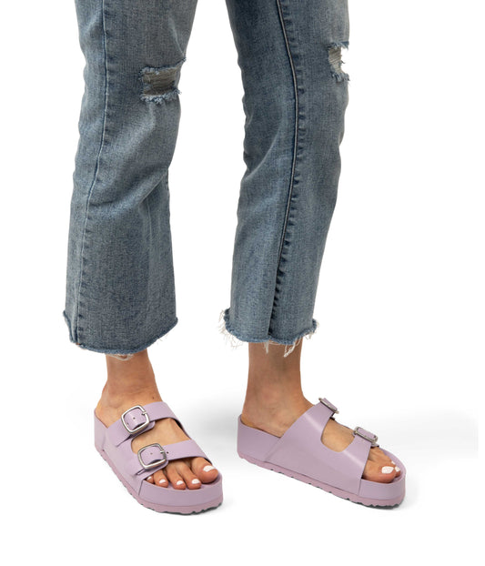 OLAYA Women's Vegan Sandals With Double Straps | Color: Black - variant::black