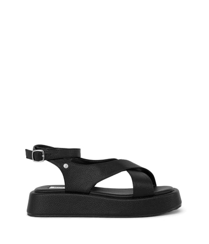 NOYA Women's Vegan Sandals With Straps | Color: Black - variant::black