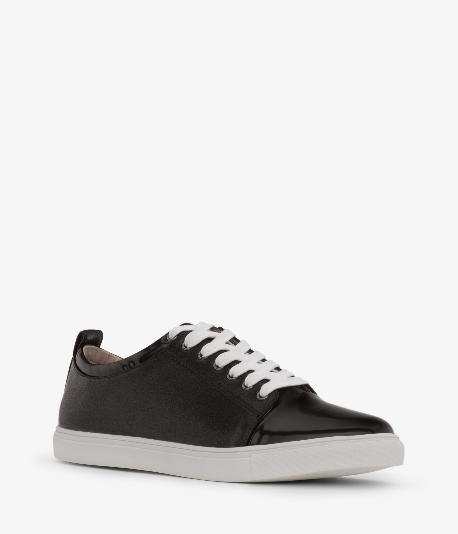 GAIL Women's Vegan Lace Up Sneakers | Color: Black & White - variant::chess
