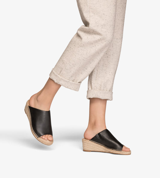 ALOE Vegan Low Heel Wedge Shoes | Color: Black - variant::black