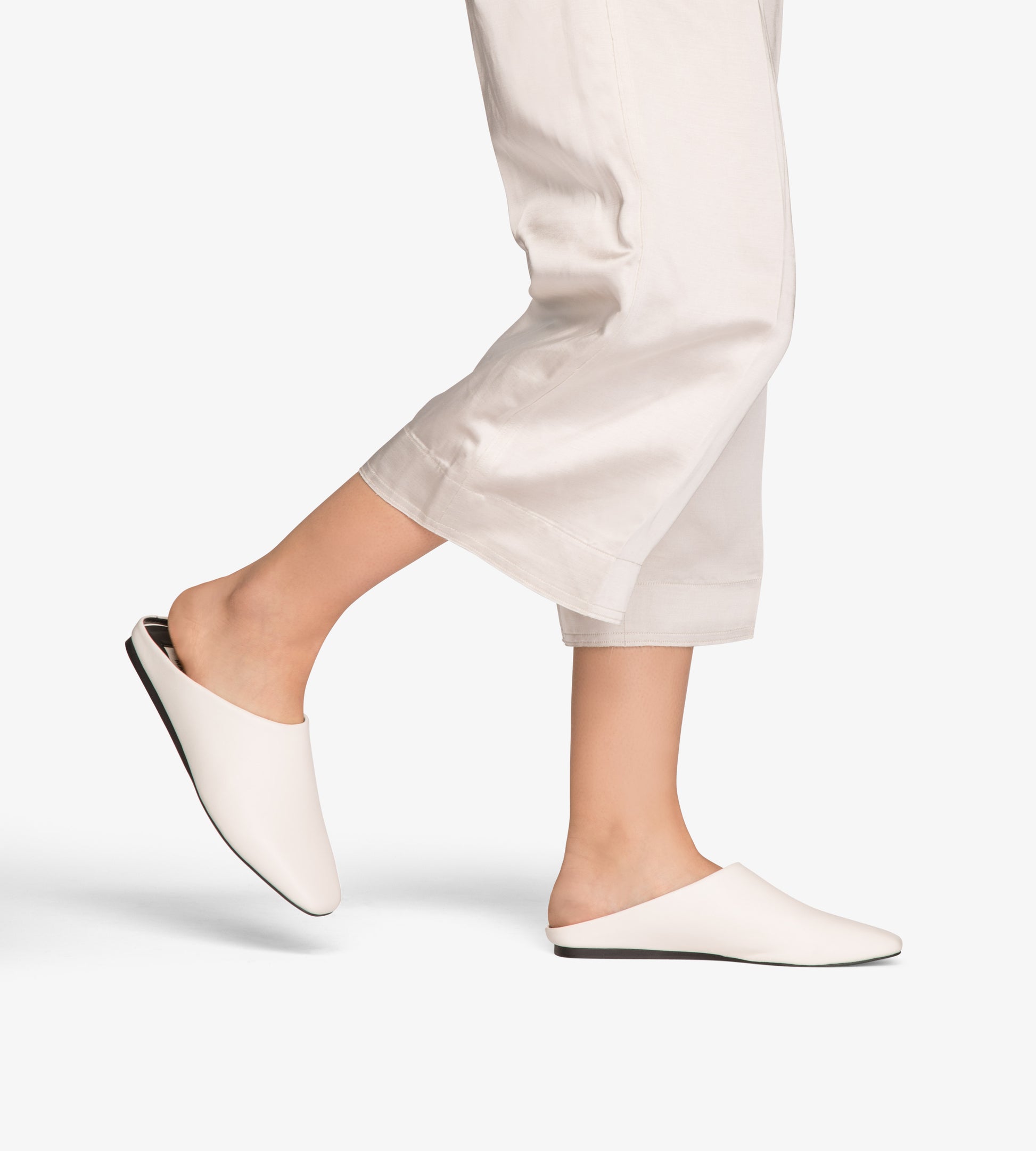 AROLA Vegan Square Toe Mule Shoes | Color: White - variant::white